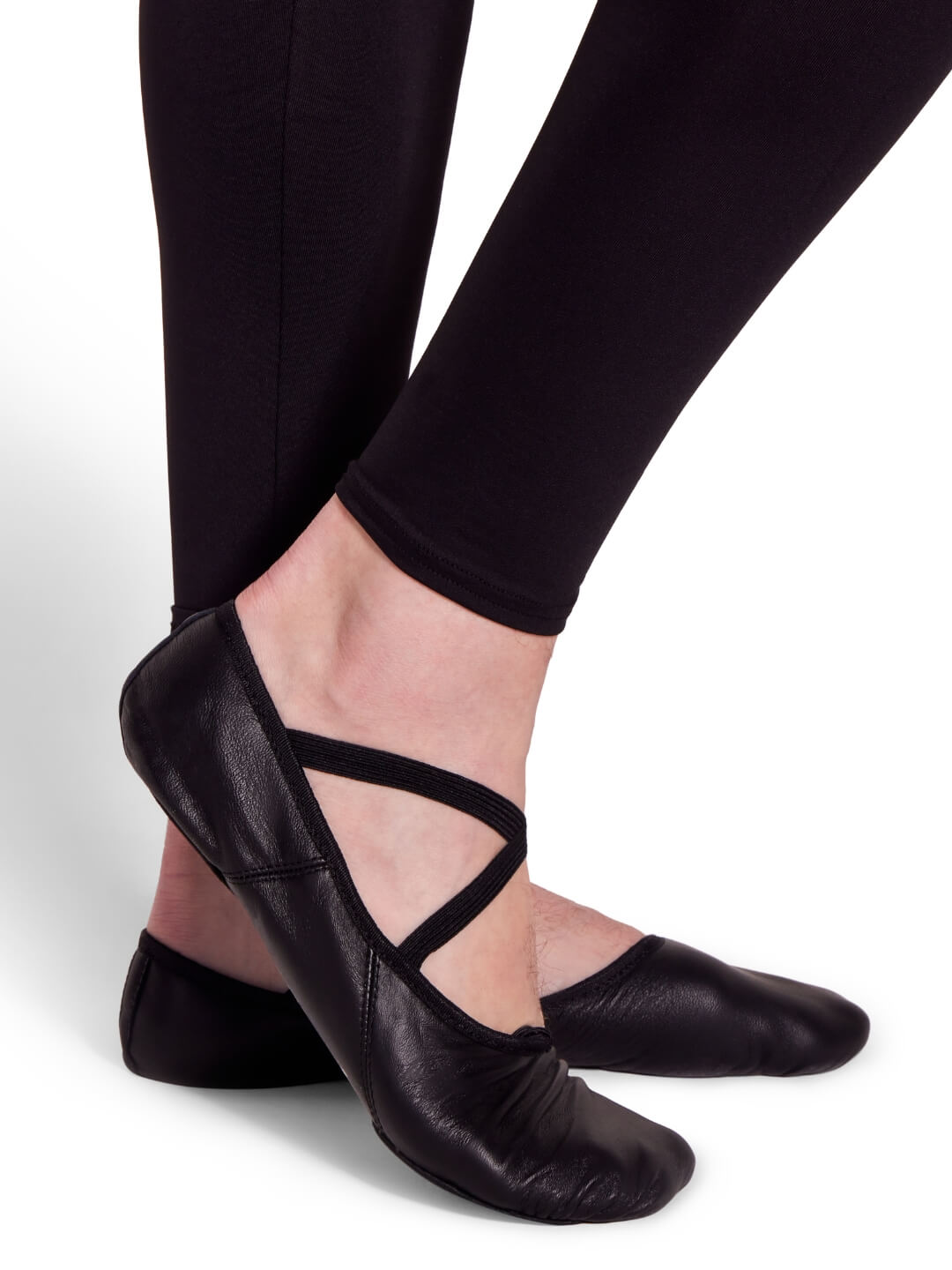 2020-Black Men's Romeo Split Sole Leather Ballet Shoe